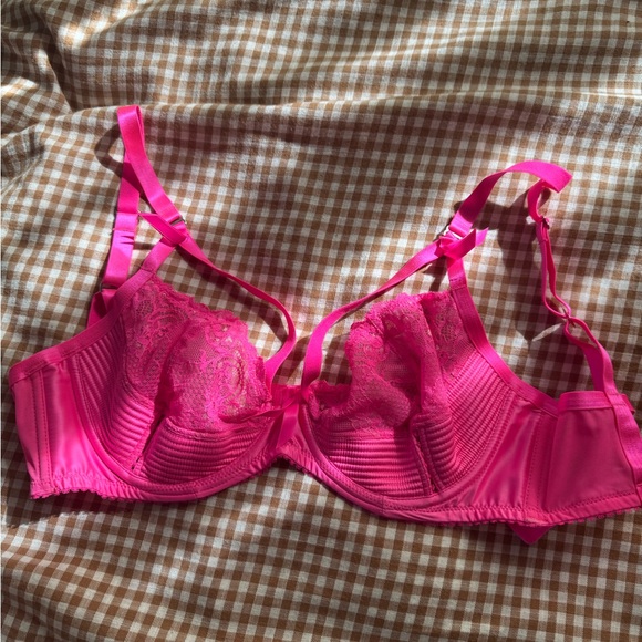 Dita Von Teese Hot Pink Madame X Balconette Underwire Bra 34DD - Picture 6 of 6